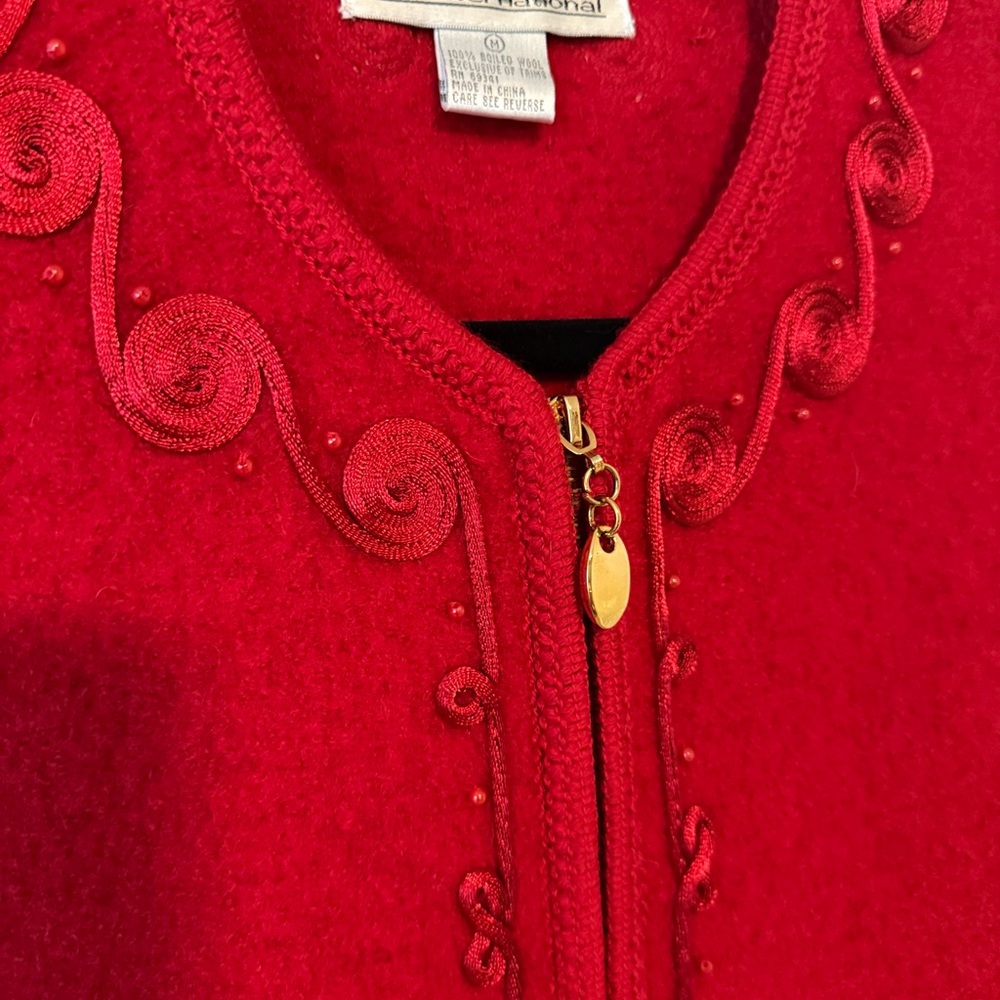 Lisa International Red Wool Jacket